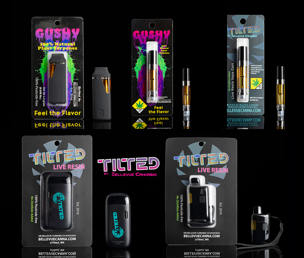 Tilted vape cartridges
