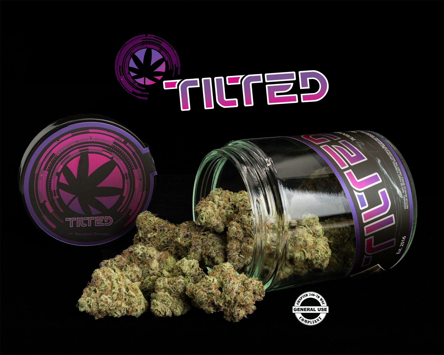 Tilted Cannabis flower